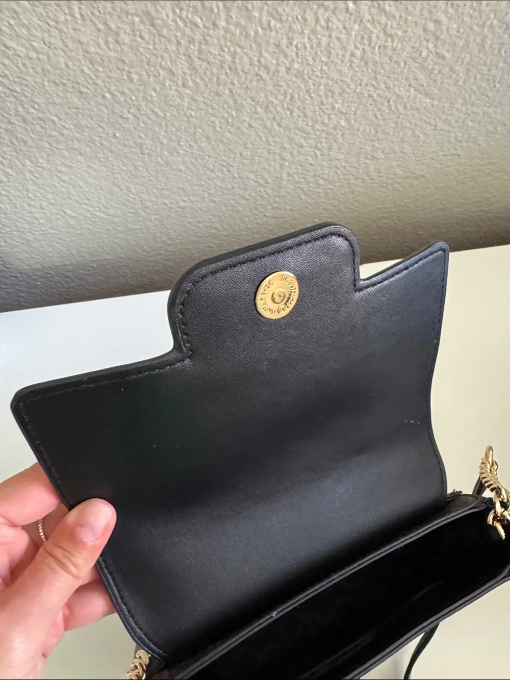 Calvin Klein Black & Brown Logo Flap Crossbody Bag